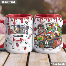 Load image into Gallery viewer, Personalized Christmas Accent Mug Custom Name Holiday Gift