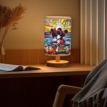 Load image into Gallery viewer, Personalized Mouse Table Lamp with Wood Base Custom Name Gift for Couples