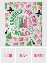 Load image into Gallery viewer, Personalized Witch Blanket Custom Name Gift for Halloween