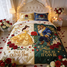 Load image into Gallery viewer, Personalized Quilted Bedding Set with Custom Names for Couples Gift