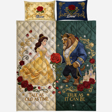 Load image into Gallery viewer, Personalized Quilted Bedding Set with Custom Names for Couples Gift