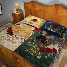 Load image into Gallery viewer, Personalized Quilted Bedding Set with Custom Names for Couples Gift