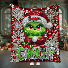 Load image into Gallery viewer, Personalized Grinchmas Blanket Custom Name Holiday Gift