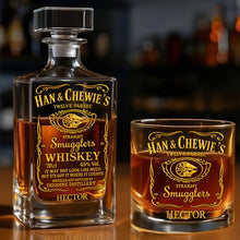 Load image into Gallery viewer, Personalized Whiskey Decanter Set with Custom Name Gift for Dad