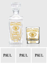 Load image into Gallery viewer, Personalized Whiskey Decanter Set with Custom Name Gift for Dad