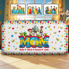 Load image into Gallery viewer, Personalized Leather Long Wallet Custom Name Gift for Mom