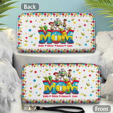 Load image into Gallery viewer, Personalized Leather Long Wallet Custom Name Gift for Mom