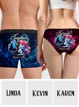 Load image into Gallery viewer, Personalized Dragon Couple Briefs Set Custom Names Gift for Couples