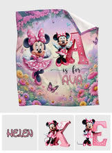 Load image into Gallery viewer, Personalized Minnie Mouse Blanket Custom Name Gift for Kids