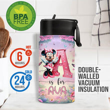Load image into Gallery viewer, Personalized Kids Water Bottle with Magical Mouse Design