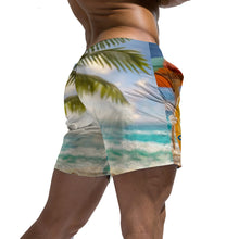 Load image into Gallery viewer, Personalized Tropical Hawaiian Beach Shorts for Couples - Custom Name Matching Set