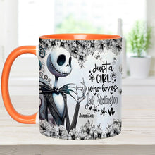 Load image into Gallery viewer, Personalized Nightmare Accent Mug Just a Girl Who Loves Jack Skellington Gift