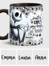 Load image into Gallery viewer, Personalized Nightmare Accent Mug Just a Girl Who Loves Jack Skellington Gift