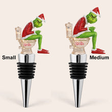 Load image into Gallery viewer, Personalized Grinch Pooping Bottle Stopper Custom Gift for Christmas