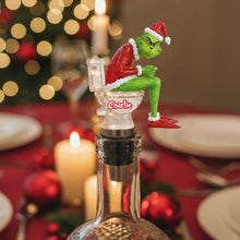 Load image into Gallery viewer, Personalized Grinch Pooping Bottle Stopper Custom Gift for Christmas