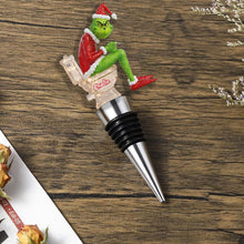 Load image into Gallery viewer, Personalized Grinch Pooping Bottle Stopper Custom Gift for Christmas