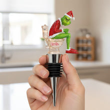 Load image into Gallery viewer, Personalized Grinch Pooping Bottle Stopper Custom Gift for Christmas