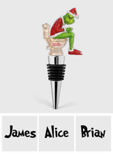 Load image into Gallery viewer, Personalized Grinch Pooping Bottle Stopper Custom Gift for Christmas