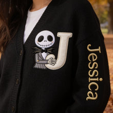 Load image into Gallery viewer, Personalized Spooky Cardigan with Custom Name for Halloween Gifts