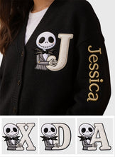 Load image into Gallery viewer, Personalized Spooky Cardigan with Custom Name for Halloween Gifts