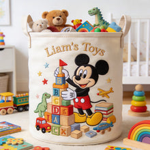 Load image into Gallery viewer, Personalized Kids Storage Basket Custom Toy Organizer Gift