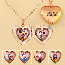 Load image into Gallery viewer, Personalized Heart Locket Necklace Custom Photo Pendant Gift