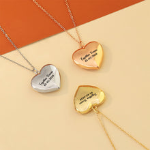 Load image into Gallery viewer, Personalized Heart Locket Necklace Custom Photo Pendant Gift