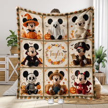Load image into Gallery viewer, Personalized Mickey Mouse Blanket Custom Name Gift for Halloween