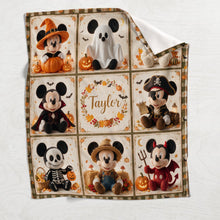Load image into Gallery viewer, Personalized Mickey Mouse Blanket Custom Name Gift for Halloween