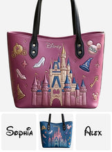 Load image into Gallery viewer, Personalized Disney Castle Tote Bag Custom Name Gift for Kids