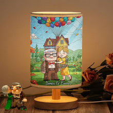 Load image into Gallery viewer, Personalized Mouse Table Lamp with Wood Base for Couples Gift