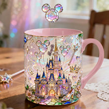 Load image into Gallery viewer, Personalized Magical Castle Mouse Set Accent Mug & Stirrer Gift