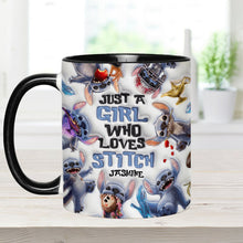 Load image into Gallery viewer, Personalized Accent Mug with Fun Stitch Design for Girls