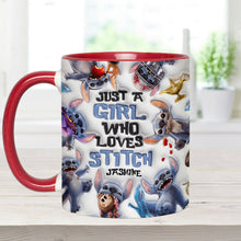 Load image into Gallery viewer, Personalized Accent Mug with Fun Stitch Design for Girls