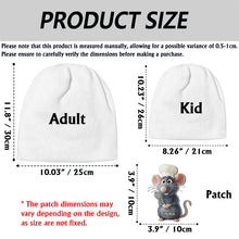 Load image into Gallery viewer, Personalized Mouse Beanie Hat with Patches for Mom & Kids - Winter Gift
