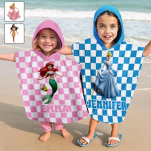 Load image into Gallery viewer, Personalized Kids Hooded Towel Poncho with Name Custom Design