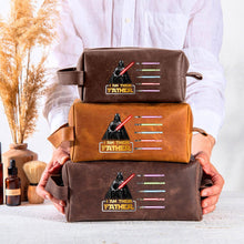 Load image into Gallery viewer, Personalized Leather Toiletry Bag Custom Name Gift for Dad