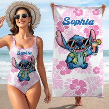 Load image into Gallery viewer, Personalized Women's Ohana Swimsuit & Quick-Dry Beach Towel Set
