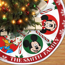 Load image into Gallery viewer, Personalized Disney Family Tree Skirt for Christmas Decor