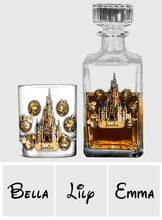 Load image into Gallery viewer, Personalized Whiskey Decanter Set Custom Name Gift for Dad
