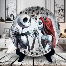 Load image into Gallery viewer, Personalized Ceramic Round Plate with Stand for Couples Gift