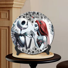 Load image into Gallery viewer, Personalized Ceramic Round Plate with Stand for Couples Gift