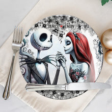 Load image into Gallery viewer, Personalized Ceramic Round Plate with Stand for Couples Gift