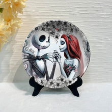 Load image into Gallery viewer, Personalized Ceramic Round Plate with Stand for Couples Gift