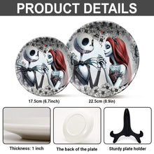 Load image into Gallery viewer, Personalized Ceramic Round Plate with Stand for Couples Gift