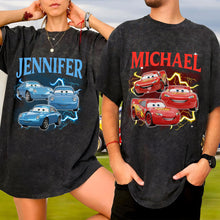 Load image into Gallery viewer, Personalized Cars Wash T-shirt Custom Name Gift for Kids