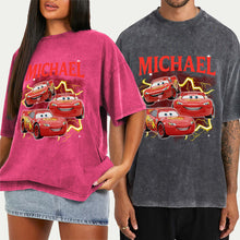 Load image into Gallery viewer, Personalized Cars Wash T-shirt Custom Name Gift for Kids