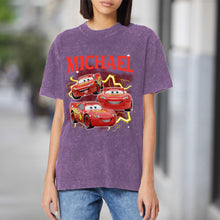 Load image into Gallery viewer, Personalized Cars Wash T-shirt Custom Name Gift for Kids