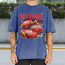 Load image into Gallery viewer, Personalized Cars Wash T-shirt Custom Name Gift for Kids