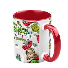 Load image into Gallery viewer, Personalized Accent Mug Custom Name Grinch Design Gift for Christmas